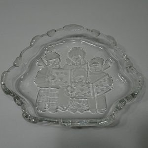 Mikasa Crystal " Christmas Carolers " Sweet Dish